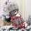 Weihnachtsstrumpf für Hunde, 45 cm, Büffelkaromuster mit Kunstfell 2