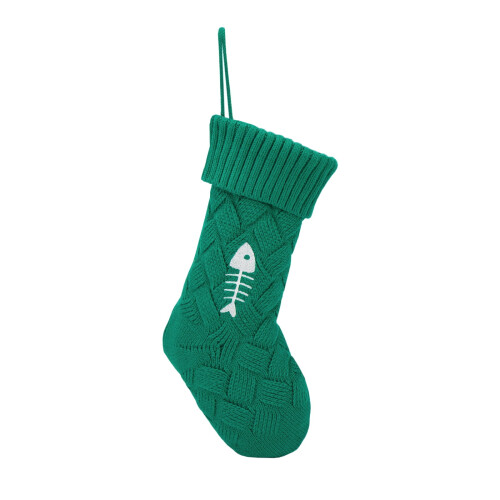 Meia de Natal de tricô com bordado de pata, 45 cm (18 polegadas) 1