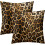 Fețe de pernă cu imprimeu leopard, 20x20 inci, set de 2 2