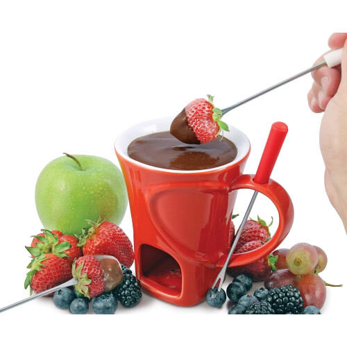 Σετ κούπας Sweetheart Fondue με πιρούνια και ρεσώ 1