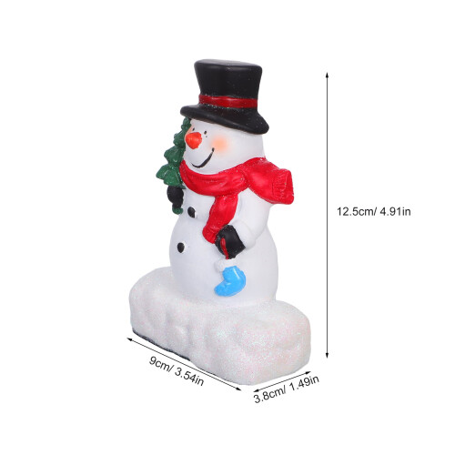 Conjunto de 1 boneco de neve de resina multicolorido 1