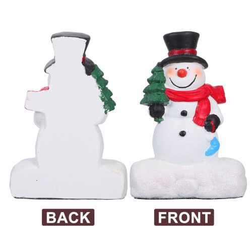 Conjunto de 1 boneco de neve de resina multicolorido 2