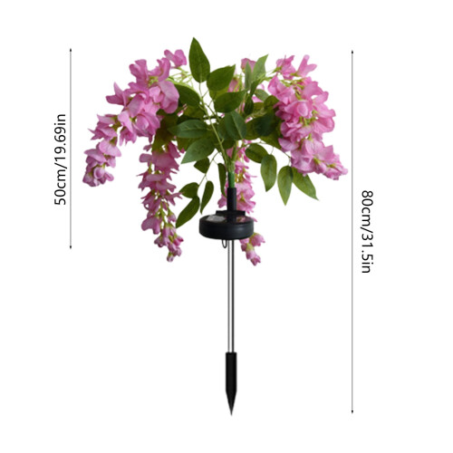 Solar Wisteria Flower Stake Light - Plastic, 80cm 2