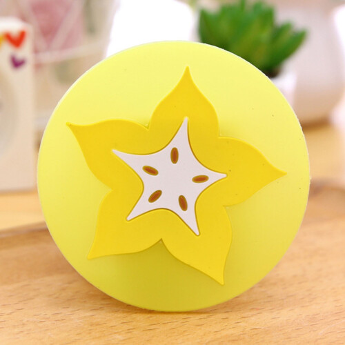 Tapete de silicone para copos com design de fatia de fruta (1 peça) 1