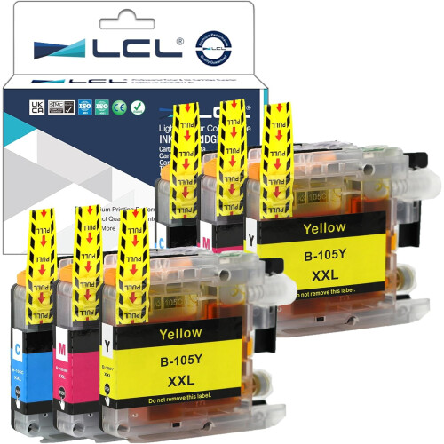 Σετ κασετών μελανιού LC105XXL συμβατών με LCL (2 κυανό, 2 1
