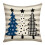 Capa de Almofada Natalina com Boneco de Neve Azul, 45x45cm 2