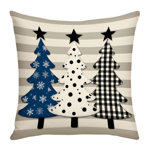 Capa de Almofada Natalina com Boneco de Neve Azul, 45x45cm 1