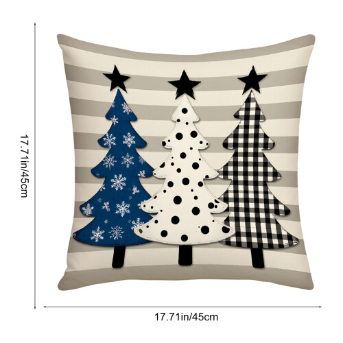 Capa de Almofada Natalina com Boneco de Neve Azul, 45x45cm 2