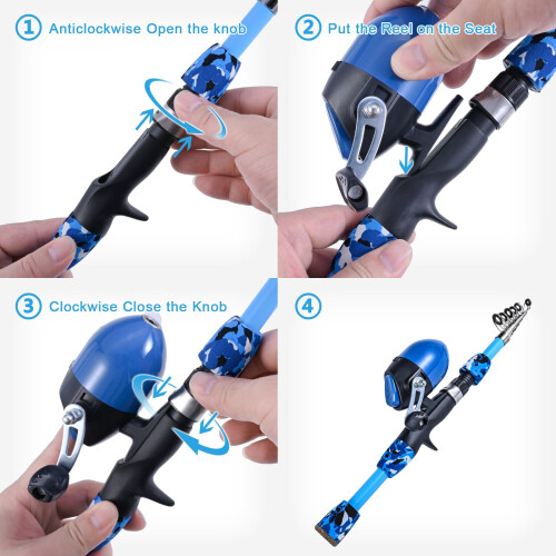 Set canna e mulinello da spinning con asta telescopica (1 set) 1