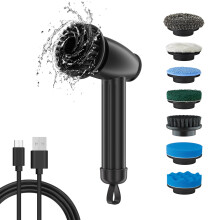 Brosseuse électrique rotative sans fil étanche — 1200mAh, 215mm, Noire