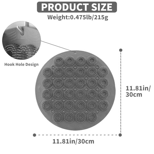 Escova de silicone para pés e costas com base antiderrapante. 1
