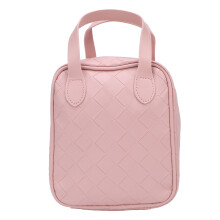 Rosa PU-Reise-Make-up-Tasche, Trennwand, 17  8  19 cm