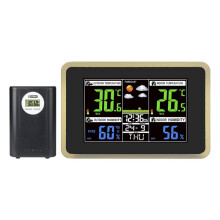 Digital Weather Station Clock Weather Forecast Indoor Outdoor Thermometer Hygrometer Wireless Touch Screen Clock B