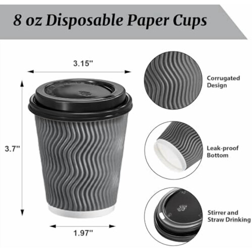 12-Unzen-Einweg-Kaffeebecher mit Deckel (100er-Packung) 1