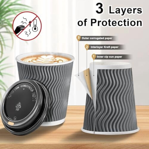 12-Unzen-Einweg-Kaffeebecher mit Deckel (100er-Packung) 2