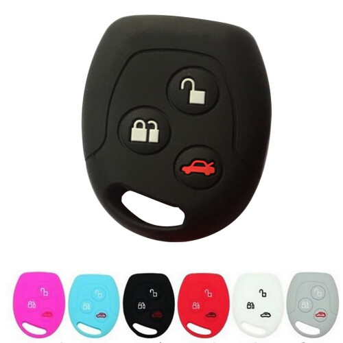 Custodia per chiave auto in silicone a 3 pulsanti, nera 2