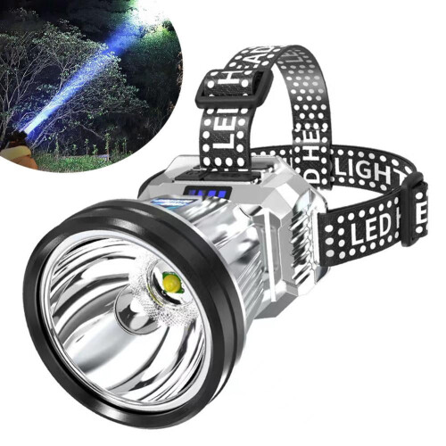Waterproof LED Head Torch with USB Rechargeable Super Light Headband Bright 2