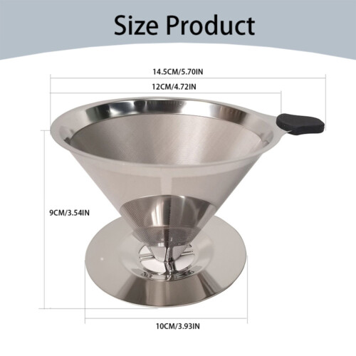 MOQIN drypper til pour-over kaffe, rustfrit stål, 1-2 kopper 2