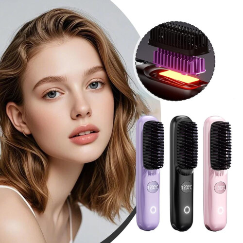 Sukvpsi Go Brush Pro2026Αναβαθμισμένη φορητή βούρτσα ισιώματος μαλλιών, 2000mAh, οθόνη 1
