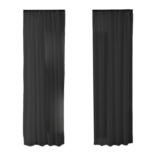 Sheer Curtains Solid Color Lightweight 2-Pack 1