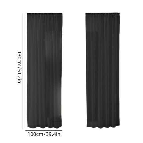 Sheer Curtains Solid Color Lightweight 2-Pack 2
