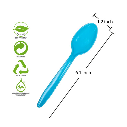 Olego ljusblå plastskedar 24-pack 1