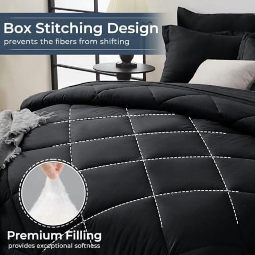 Black California King Comforter Set 7-Piece 1