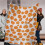 Couverture réversible douce en maille orange automnale, motif citrouille 4