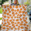 Couverture réversible douce en maille orange automnale, motif citrouille 5