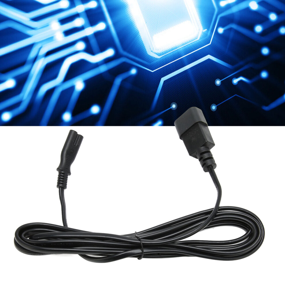 9.8Ft Iec320 C14 To C7 Power Cord 10A 2500W Power Cable Black 4991389493476