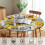 Toalha de mesa redonda com estampa de girassol, 152 cm (60 polegadas) 3