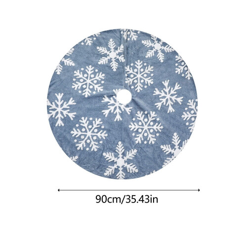 Blauwe kerstboomrok van imitatiebont, 122 cm 1