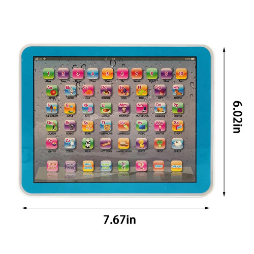Kids Tablet, Boys Learning Pad with LED Screen Educational Toy for Alphabet Numbers Math, Interactive Electronic Toy for Early Development 2