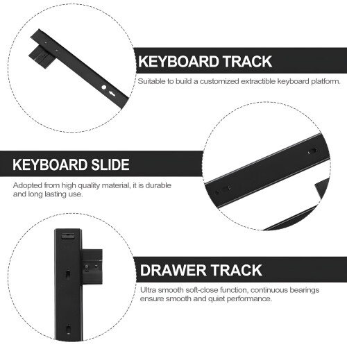 Support de clavier avec plateau coulissant durable pour bureau 2