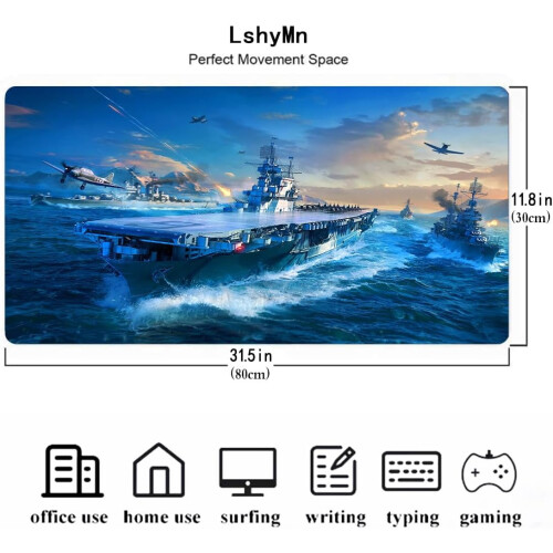 Mousepad αεροπλανοφόρου 31,5x11,8 ιντσών στρατιωτικού χαρακτήρα κινουμένων σχεδίων 1