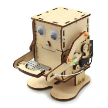Roboter, der Münzen Isst, Holz-DIY-Modell, Lehren, Lernen, Stammprojekt-Kit für Kinder, Wissenschaftliches Experiment, Holzbausatz