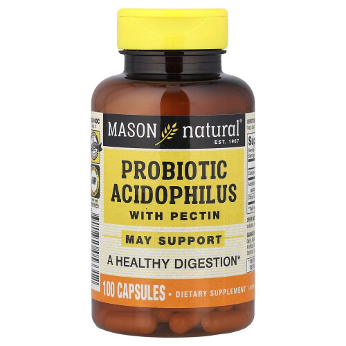 Mason Natural, Probiotico con Pectina e Acidofillo, 100 Capsule