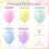 Ballons pastel rose clair, vert, jaune, bleu, violet (12 pièces) 2