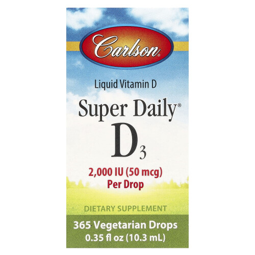 Carlson Super Daily D3 Liquid 2000 IU Drops - 10.3ml
