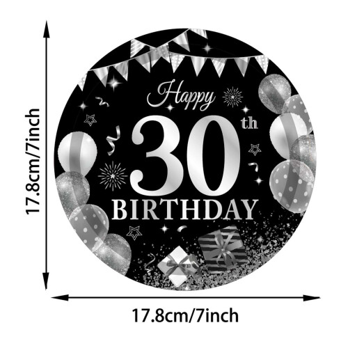 30th Birthday Party Theme Tableware Set Disposable Decorative Tableware Paper Set 1