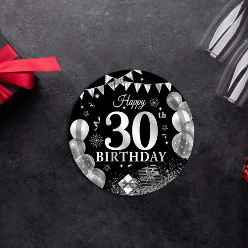 30th Birthday Party Theme Tableware Set Disposable Decorative Tableware Paper Set 2