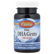 Carlson, Elite DHA Gems, 1,000 mg, 30 Zachte Gelcapsules