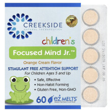 Creekside Natural Therapeutics, Barns Fokuserad Minda, Orange Cream, 60 EZ-Melt Tabletter