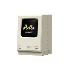 Retro Maclock Macintosh -Luidspreker met Dynamische Songtekstweergave en Doe-Het-Zelf-Beeldprojectiefunctie