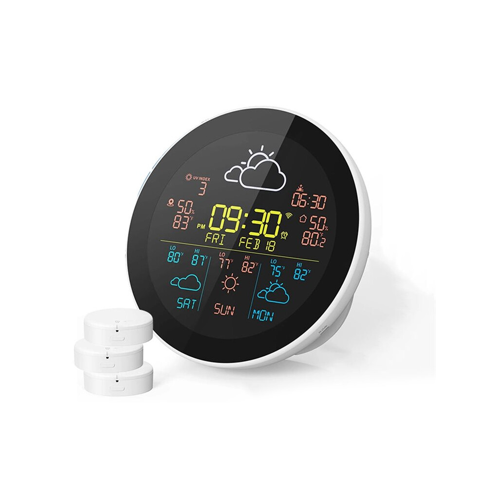 Tuya Wifi Weather Clock Thermometer Hygrometer With Alarm Clock Function Lcd Display Wireless Weather Station 4713989186677