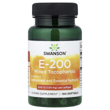 Swanson, Vitamin E Mixed Tocopherols, 200 IU (134 mg), 100 Softgels