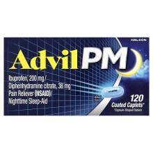 Advil, PM, Ibuprofen, 200 mg, 120 Belagda Kaplettor