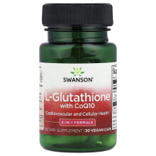 Swanson, L-Glutathionă cu CoQ10, 30 Capsule Vegane