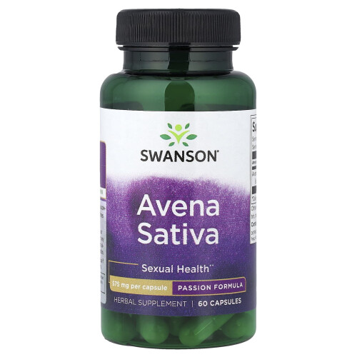 Swanson, Avena Sativa, 575 mg, 60 Kapsułek