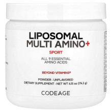 Codeage, Urheilu, Liposomaalinen Moni Aminos + Powder, Maultumeton, 6.15 oz (174.2 g)